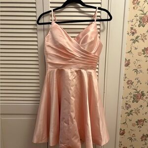 Elegant Pink Satin Dress